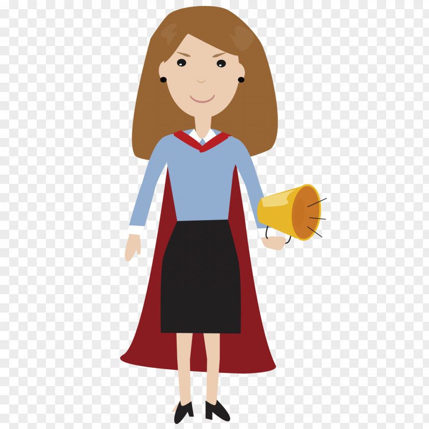 A Confident Woman Holding Horn Clip Art PNG