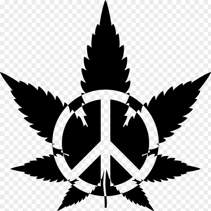 Peace Symbol Cannabis Drawing Silhouette Clip Art PNG