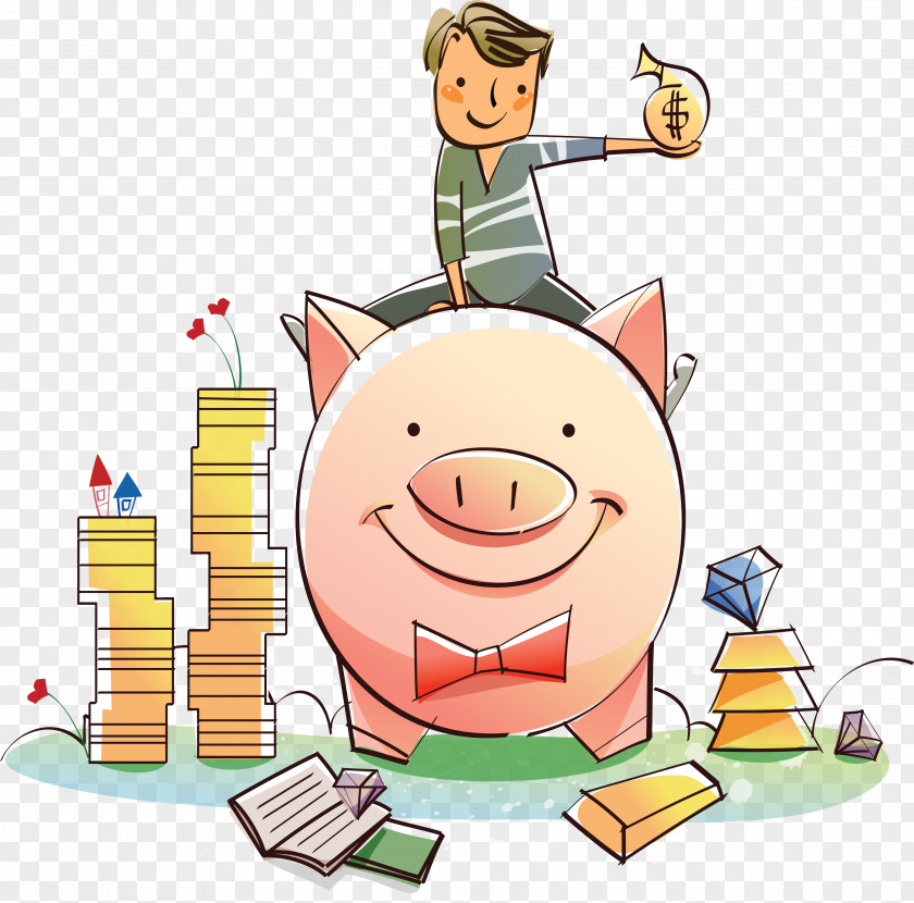 Illustration Characters Bank Money Investment Child Financial Literacy PNG