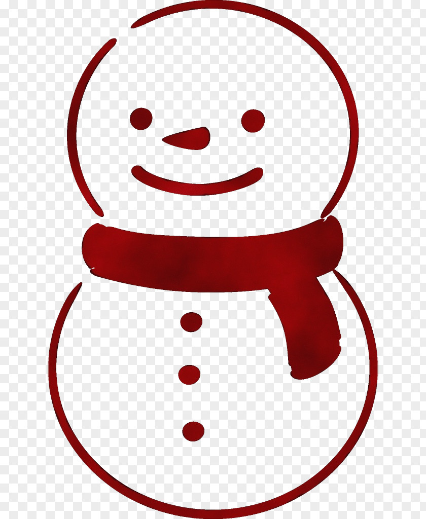 Line Art Smile Snowman PNG