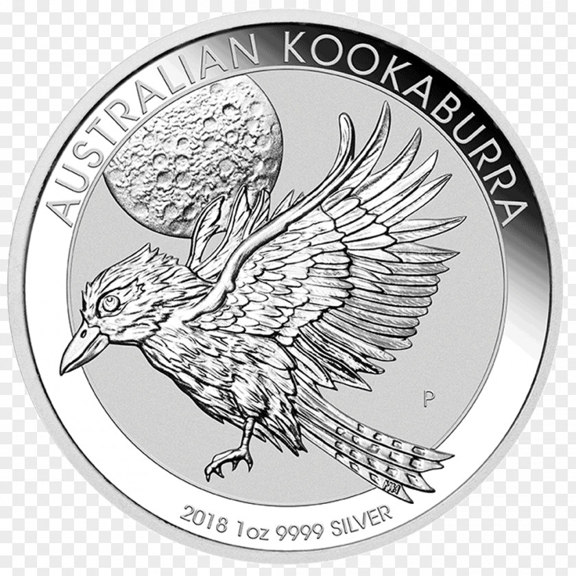 Silver Perth Mint Laughing Kookaburra Australian Bullion Coin PNG