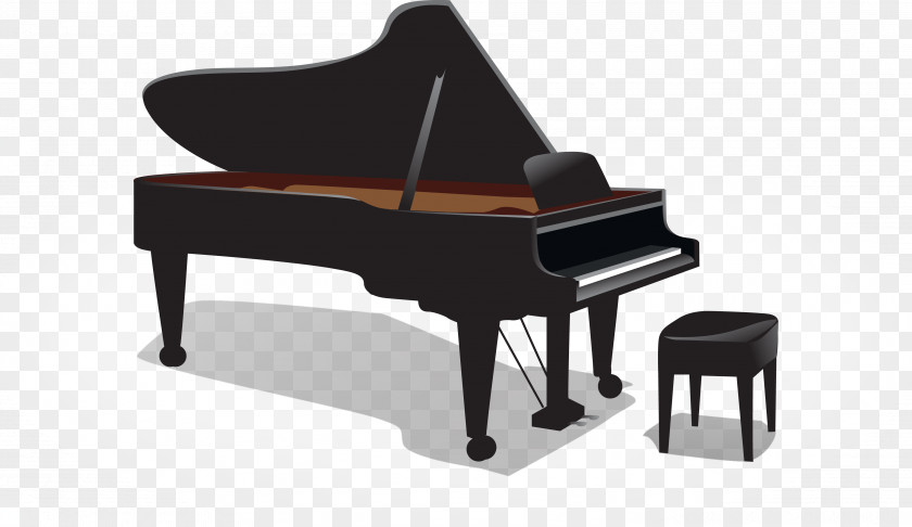 Vector Cartoon Piano And Chair Digital Electric Musical Keyboard PNG