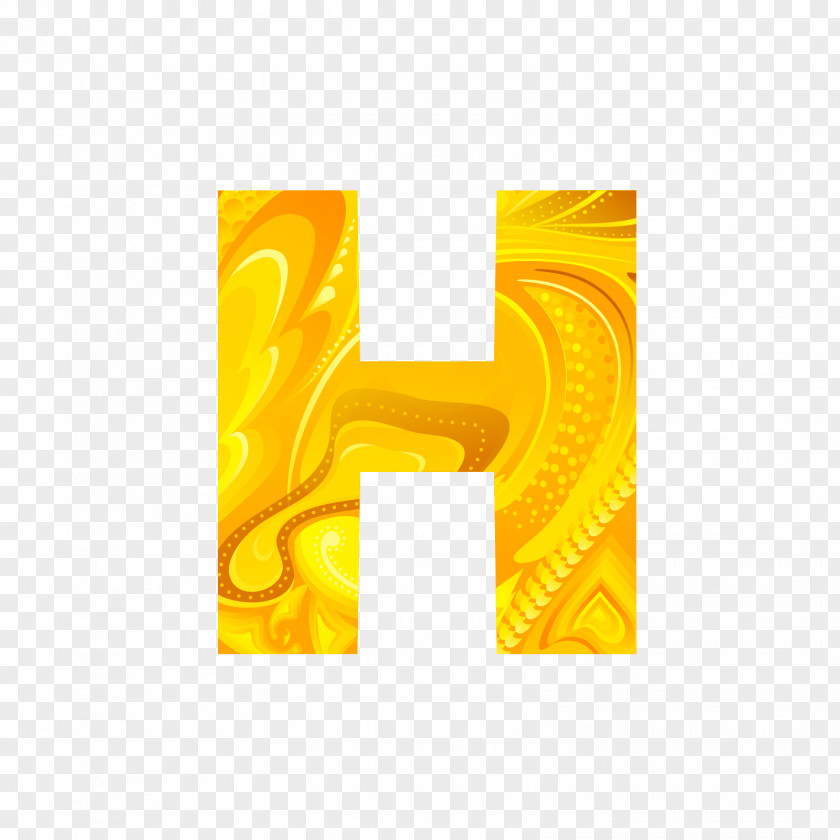 Golden Letters H Letter English Alphabet Font PNG