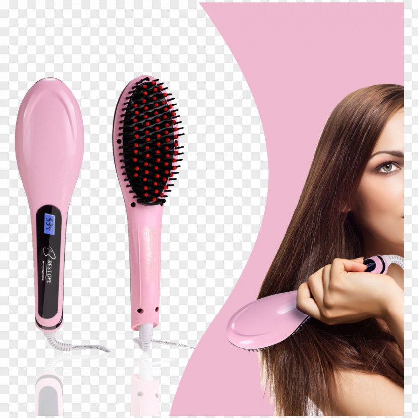 Hairbrush Hair Iron Comb Straightening PNG
