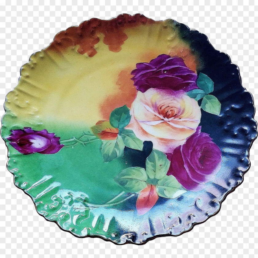 Hand-painted Floral Material Tableware Platter Plate Porcelain Flower PNG
