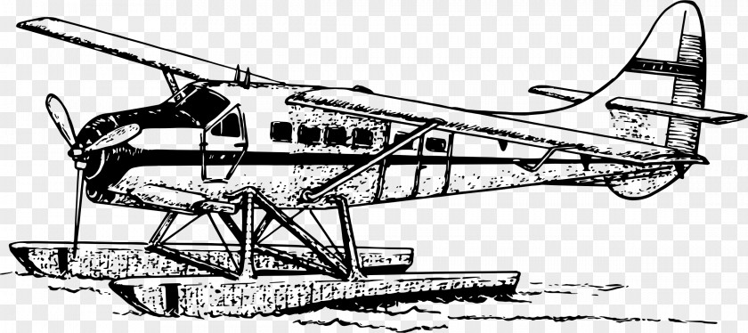 Planes Airplane Aircraft Seaplane Line Art PNG