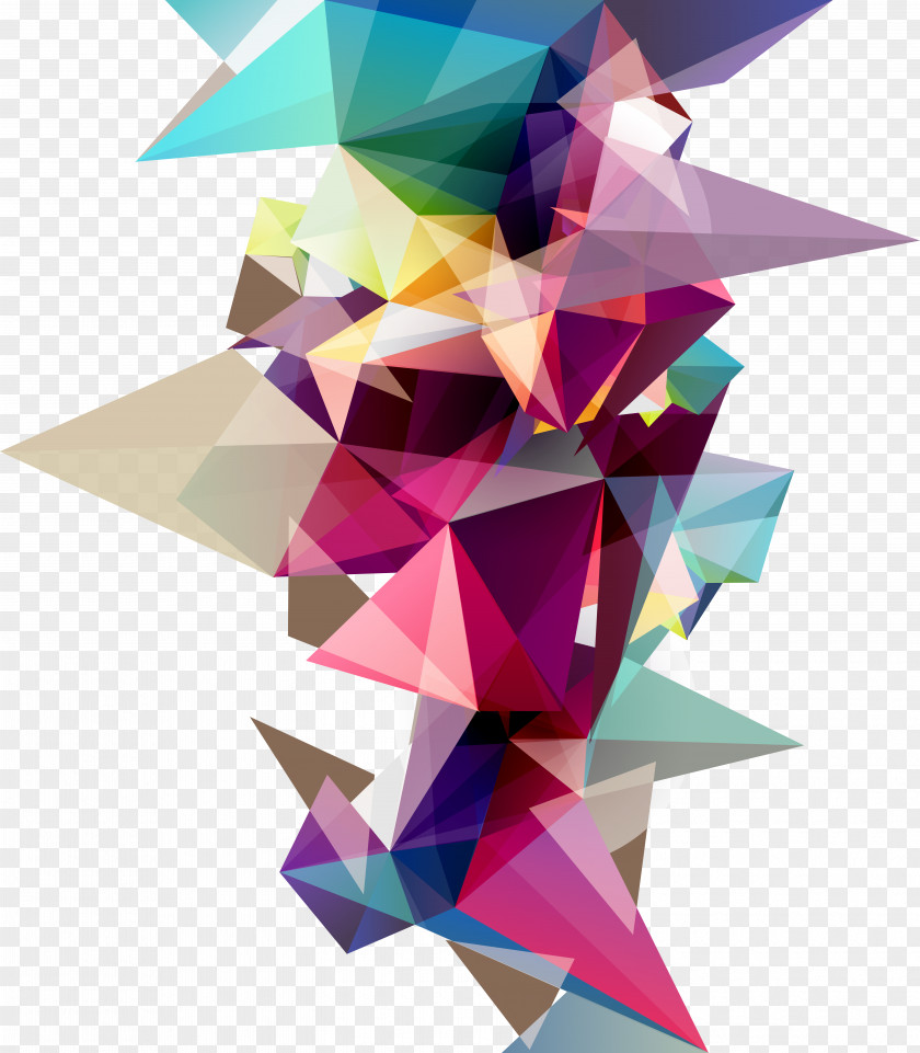 Color Modern Design Sense Pyramid Geometry Three-dimensional Space PNG
