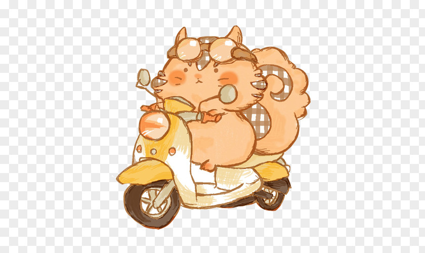 Civet Cats Motorbike Hand Painting Scooter Motorcycle Illustration PNG