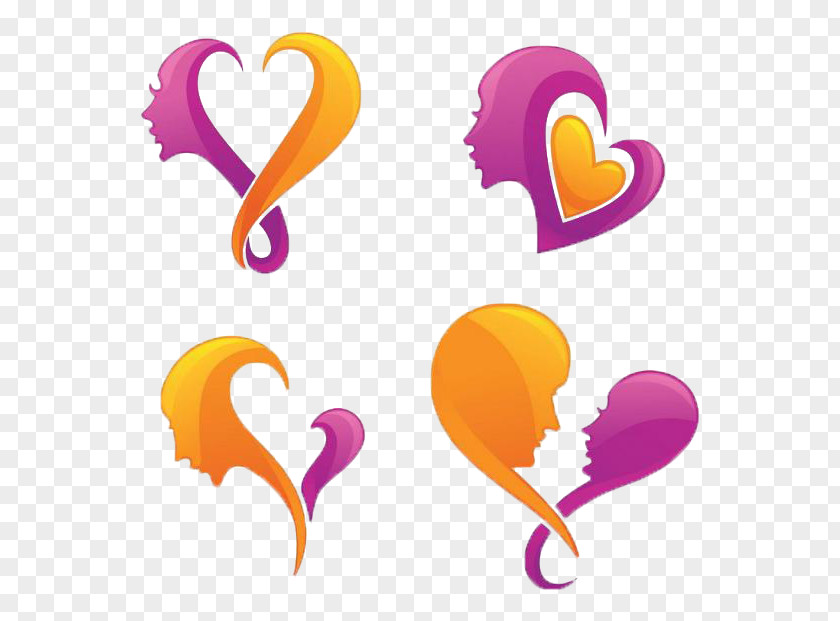 The Four Men And Women Love Stitching Heart Clip Art PNG