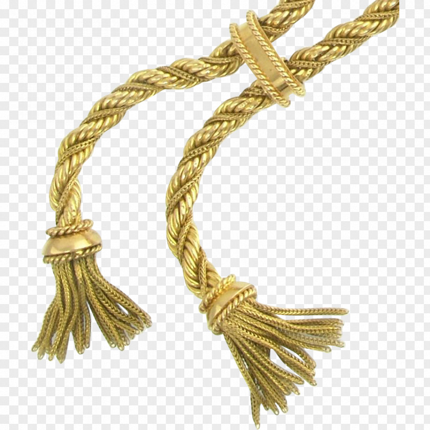 Rope Necklace Chain Jewellery Gold PNG