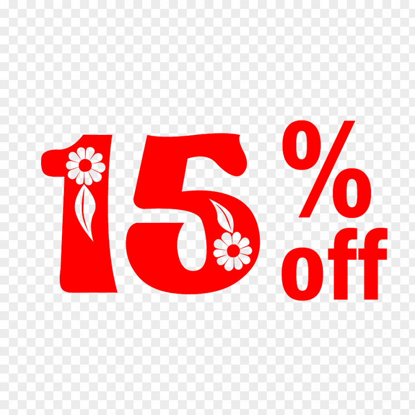 Spring Sale 15% Off Discount Tag. PNG
