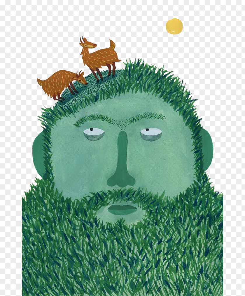 Cartoon Grass Man Green PNG