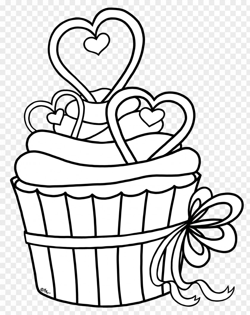 Cupcake Outline Drawing Black And White Coloring Book Clip Art PNG