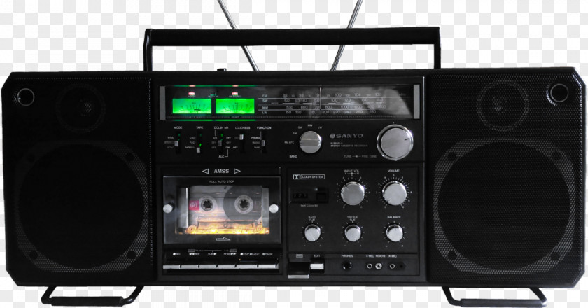 Radio Boombox Stereophonic Sound Compact Cassette Deck PNG