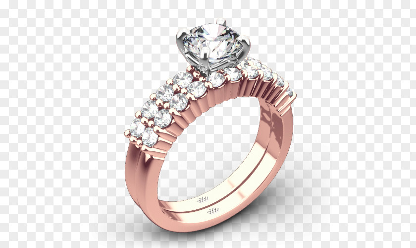 Rose Gold Bridal Sets Wedding Ring Engagement Diamond PNG