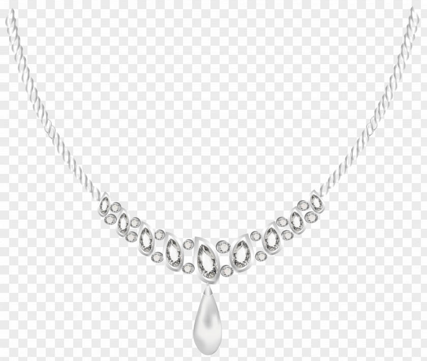Transparent Necklace Clipart Picture Black And White Chain Silver PNG
