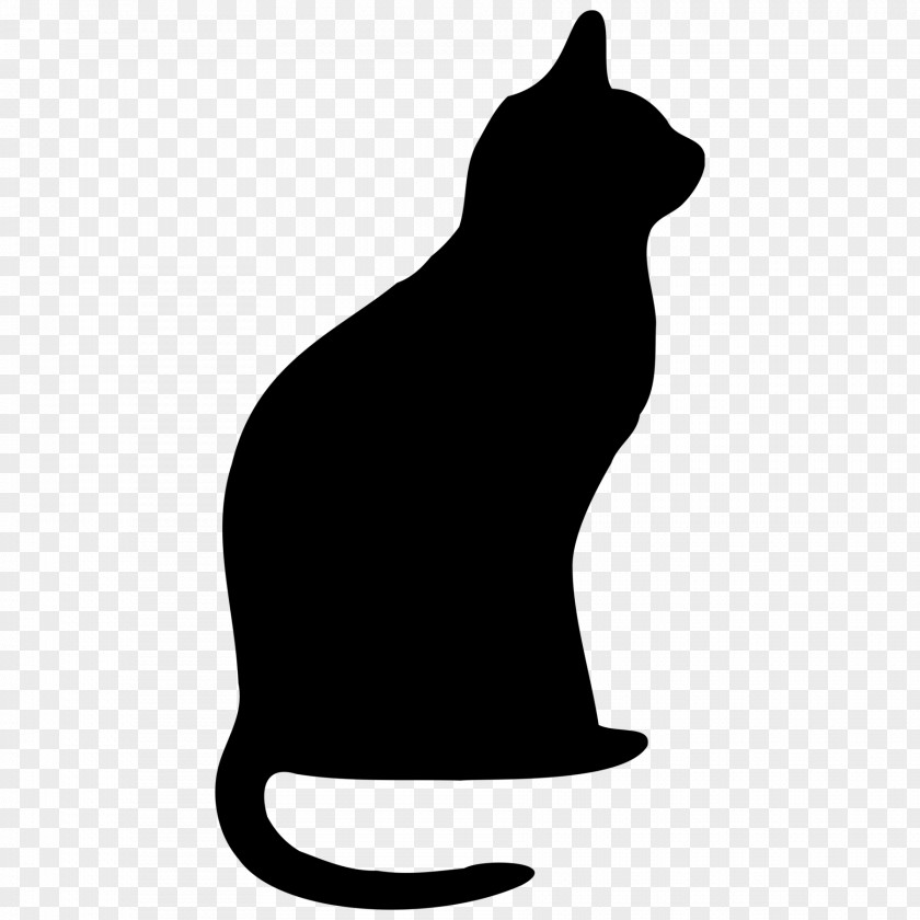 Black Cat Kitten Silhouette Clip Art PNG