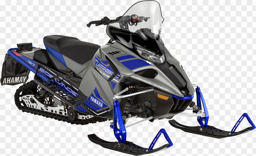 Grey Blue Yamaha Motor Company SRX Snowmobile Motorcycle All-terrain Vehicle PNG