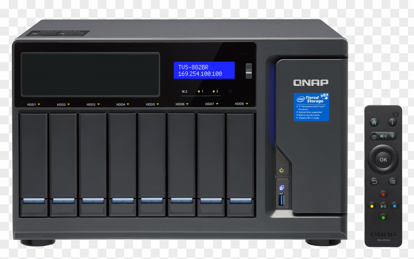 Intel Core I7 QNAP TVS-882BRT3 8-Bay NAS Enclosure Category Small/Medium Business SMB Network Storage Systems PNG