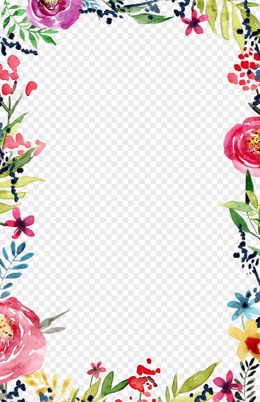 Wedding Invitation Flower Borders And Frames Template Clip Art PNG