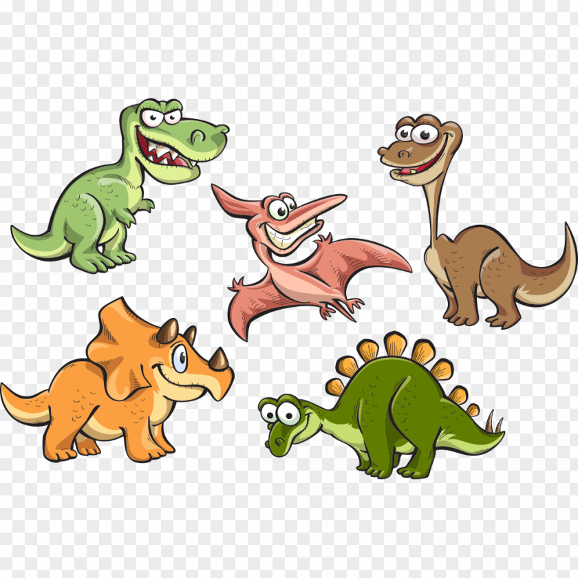 Cartoon Dinosaur Illustration Tyrannosaurus Stegosaurus PNG