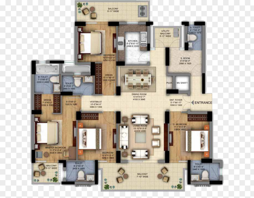 House The Ultima DLF Floor Plan PNG