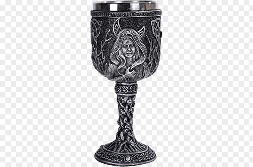 Triple Goddess Wine Glass Chalice Altar Wicca PNG