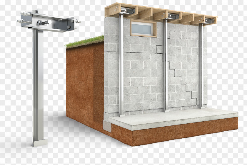 Brick I-beam Basement Waterproofing Wall Foundation PNG