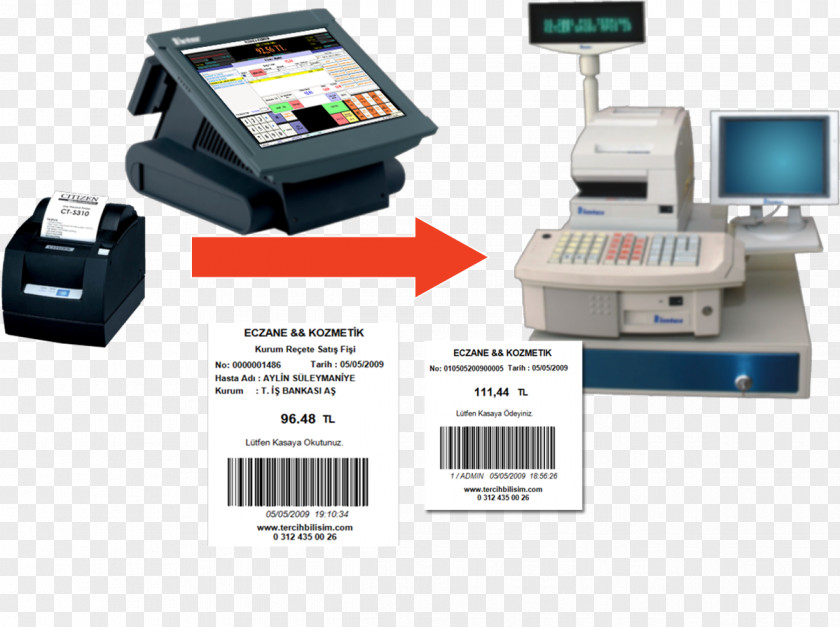 Computer Point Of Sale Printer Barcode Automation PNG