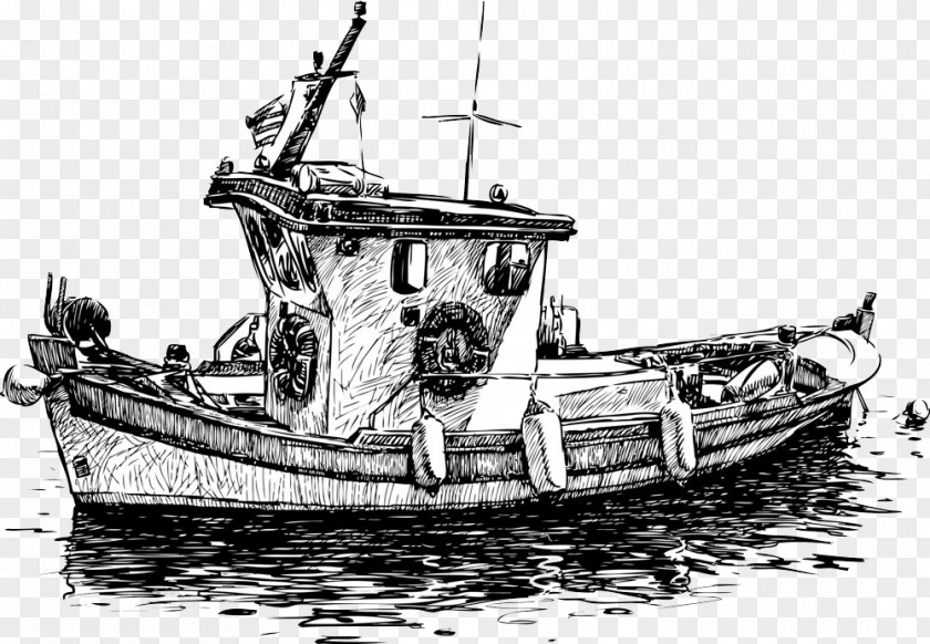 Hand-painted Ship Drawing Watercraft PNG