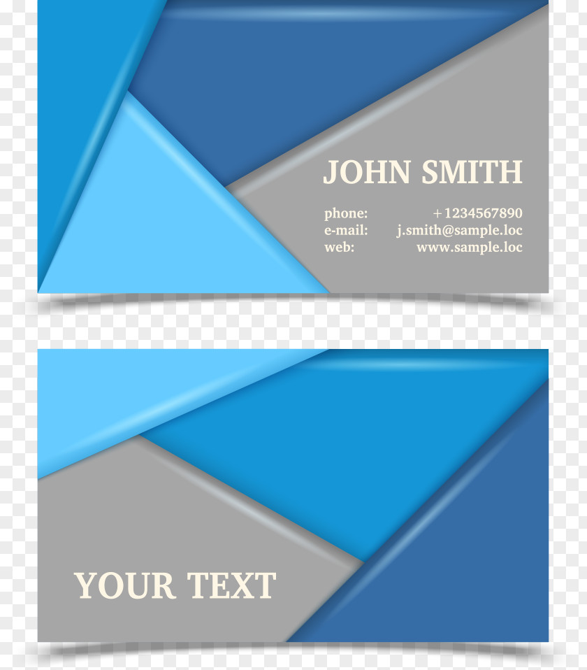 Vector Blue Triangle Cards Business Card Visiting Flyer PNG