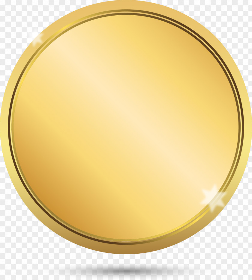 Vector Painted Gold Label Circle Download Computer File PNG