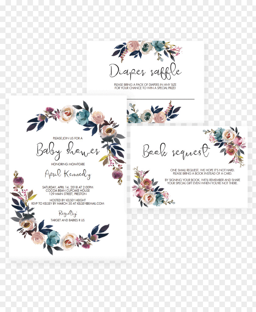 Baby Announcement Card Shower Wedding Invitation Convite Party Boho-chic PNG