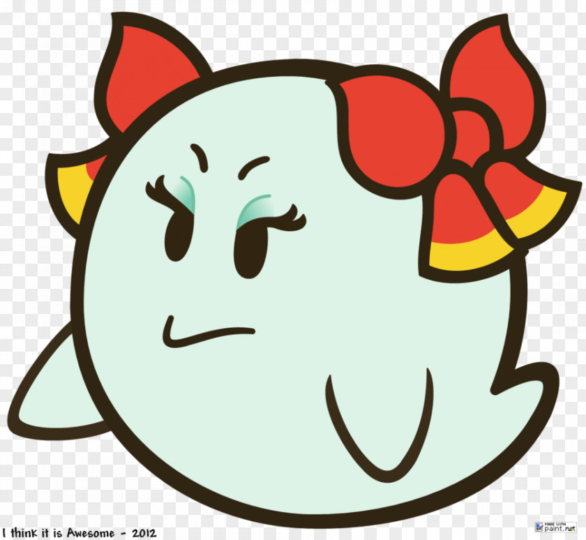 Mario Super Paper Boos Lady Bow PNG