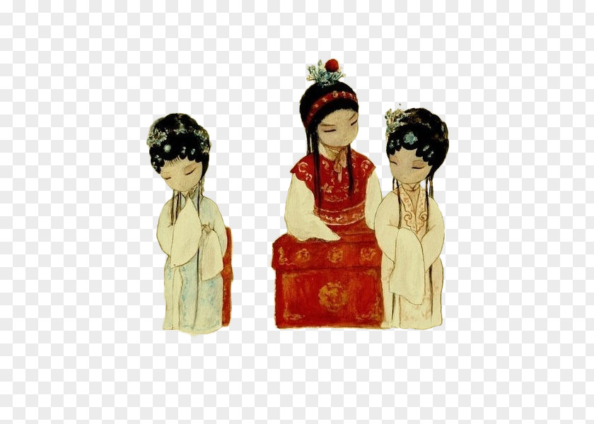 A Dream Of Red Mansions Illustration Figures Bao Chai The Chamber Xue Baochai Lin Daiyu Jia Baoyu Qiaojie PNG