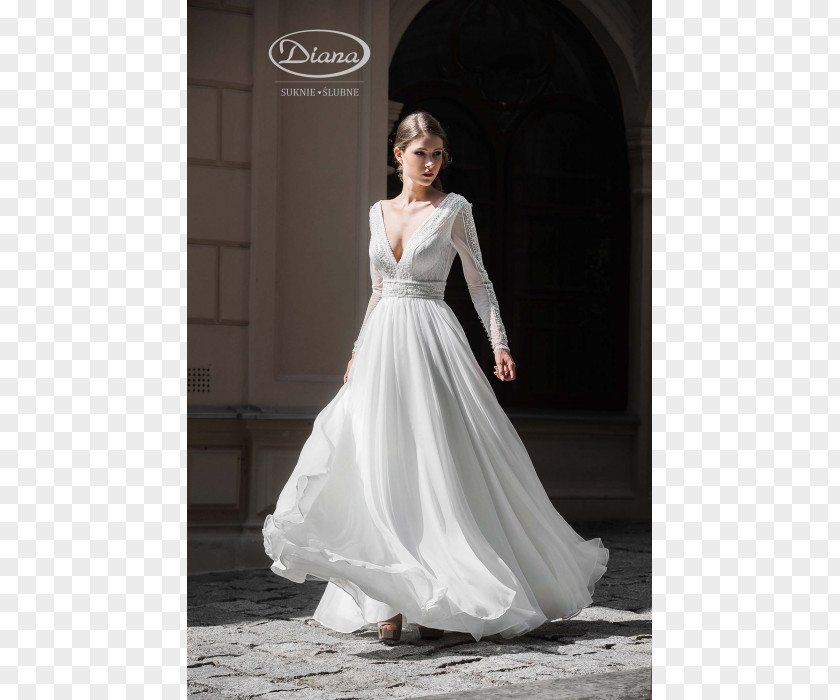 Dress Wedding Ivory Sleeve PNG