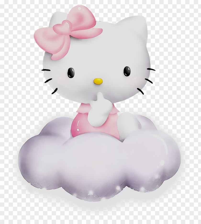 Whiskers Cat Purple Figurine PNG