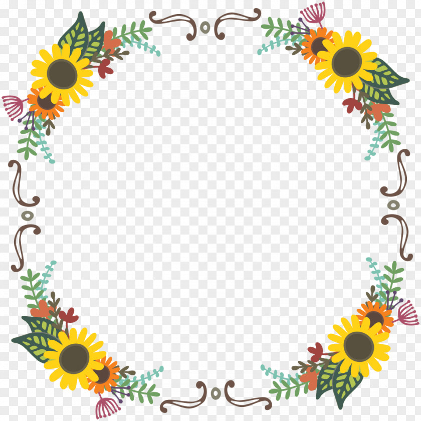 Floral Wreath Flower Design Picture Frames Clip Art PNG