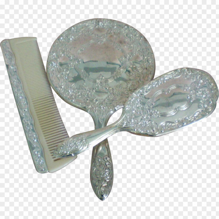 Silver Art Nouveau Comb Collectable PNG