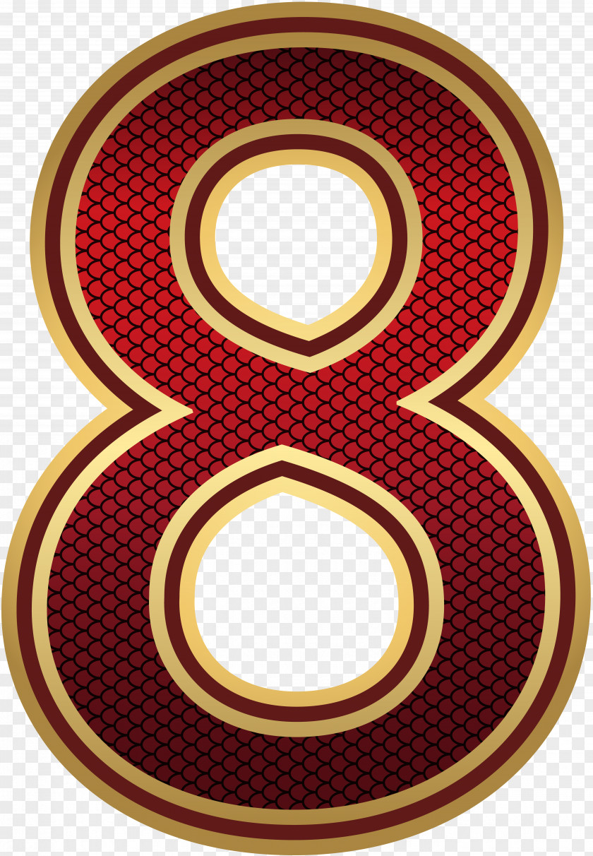 Red And Gold Number Eight Image Alpha Compositing Pixel Byte Computer File PNG