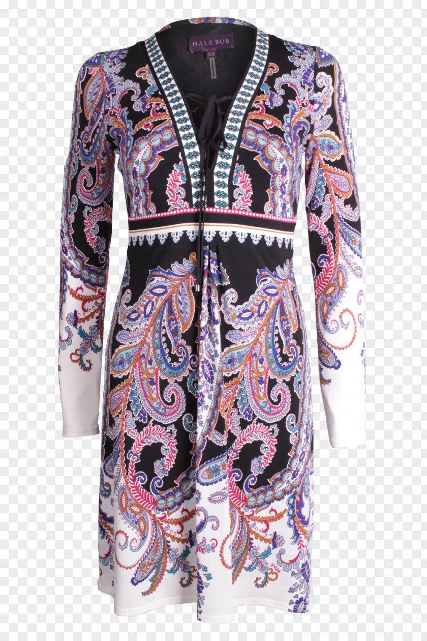 Dress Paisley Sleeve Outerwear Pink M PNG
