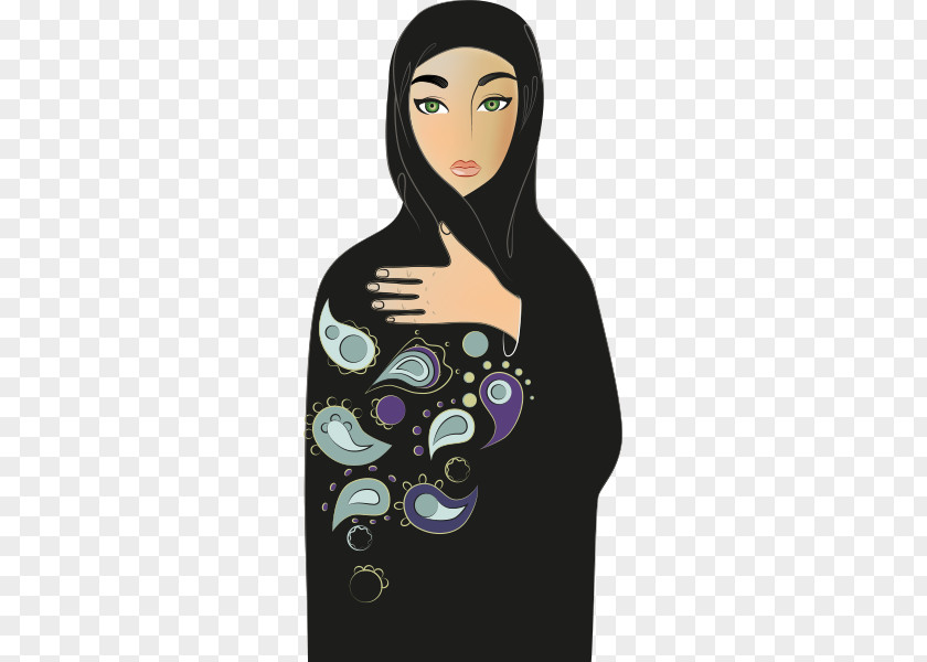 Neck Tshirt Hijab Cartoon PNG