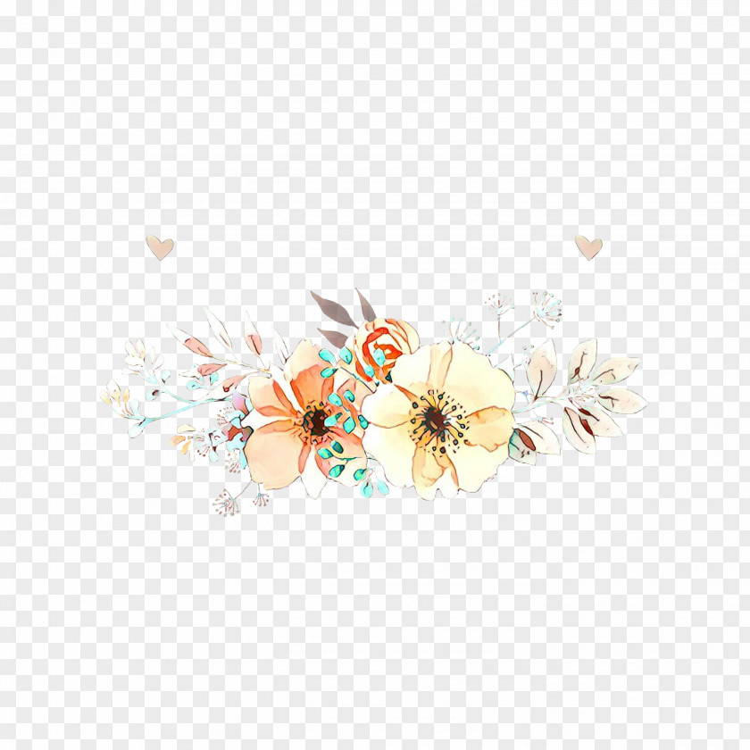 Blossom Headpiece White Turquoise Beige Headgear Hair Accessory PNG