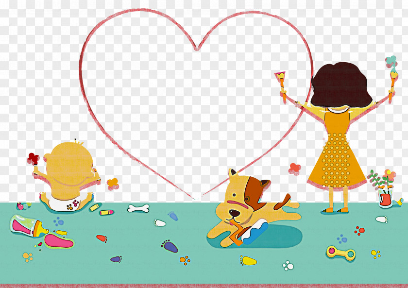 Cartoon Love Heart Child Sharing PNG