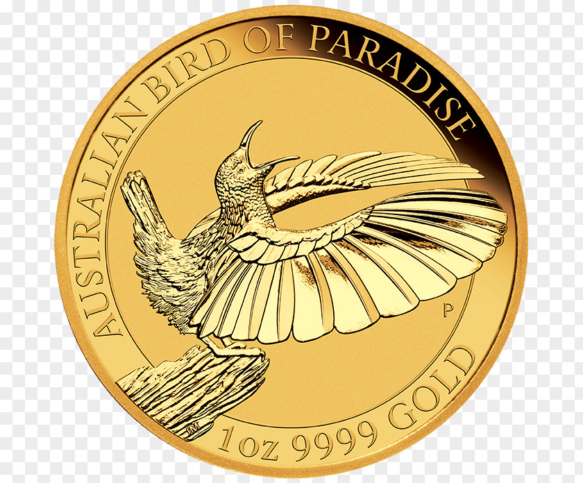 Gold Bird Perth Mint Bullion Coin Bird-of-paradise PNG
