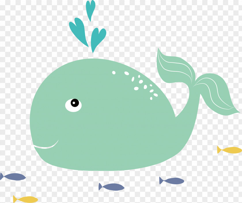Hand Painted Whale Vector PNG