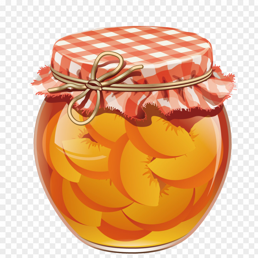 Vector Peach Canned Gelatin Dessert Marmalade Fruit Preserves PNG