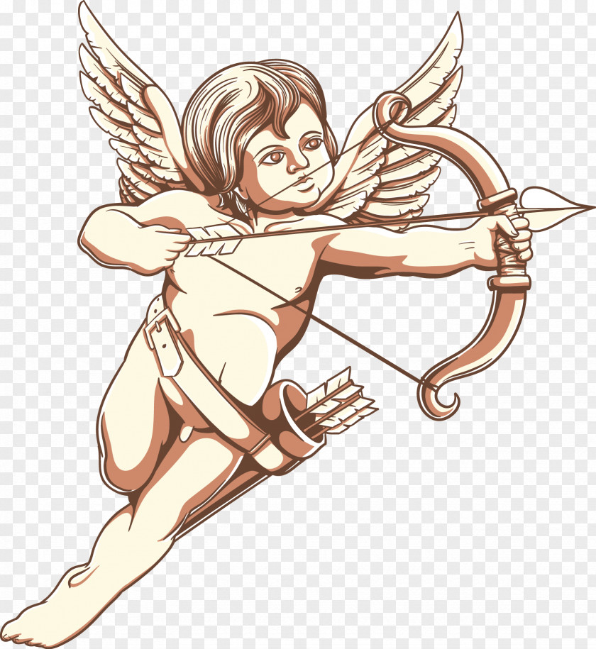 Vector Stick Figure Angel Cupid Cherub Illustration PNG