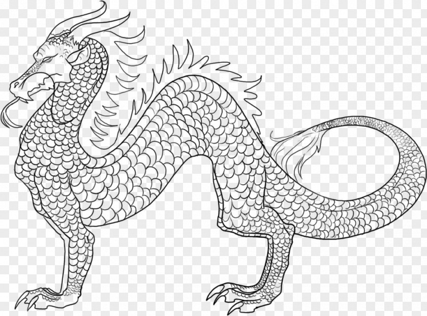 Dragon Japanese Coloring Book Chinese Drawing PNG