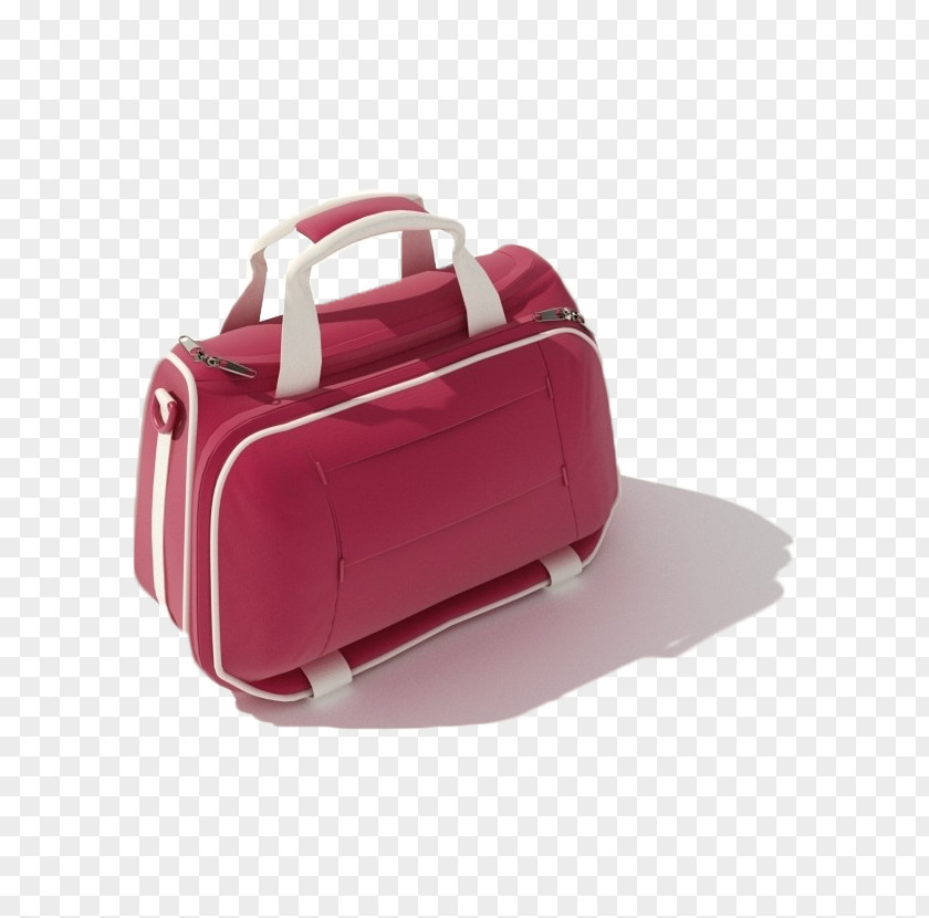 Red Hand Luggage Bag 3D Modeling Autodesk 3ds Max Computer Graphics PNG